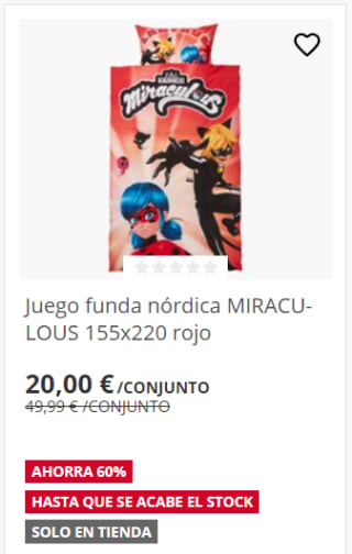 Fundas nórdicas infantiles por 20€ (en tiendas)