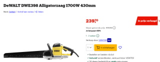 Dewalt DWE398 Alligatorzaag voor €239,70 bij Bol