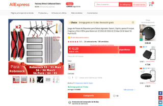 Juego Piezas de repuesto para Robot Aspirador Xiaomi por 12,23€