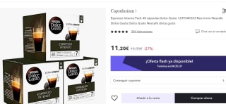 Pack 48 capsulas Espresso Intenso Dolce Gusto por 8.20€