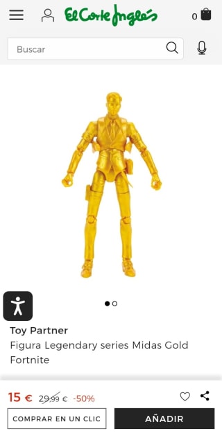 Figura Legendary series Midas Gold Fortnite por 15€.