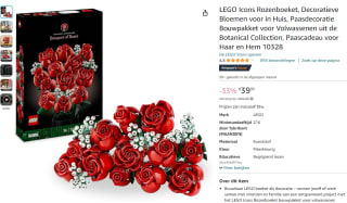 LEGO Icons Rozenboeket voor €39,95 bij Amazon