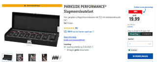 Parkside performance slagmoersleutelset voor €19,99 bij Lidl