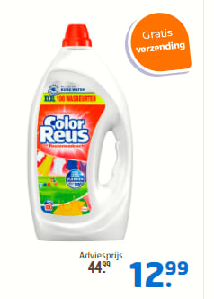 Witte Reus Vloeibaar Wasmiddel 100 wasbeurten 4,5 liter 2 stuks voor €25,98 bij trekpleister