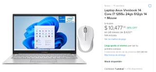 Asus Vivobook 14 i7 1255U 24GB 512GB + Mouse por $10,477 | Mercado Libre