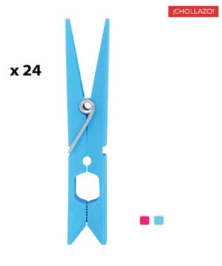 24 Pinzas para ropa X10 por tan solo 1€