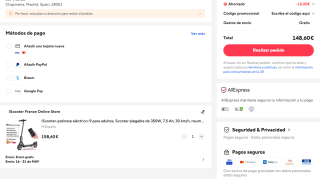 Patinete IScooter eléctrico i9 para adultos plegable 350W por solo 148,60€