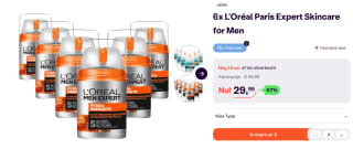 L’Oréal Paris Expert Skincare for Men- 6- pack voor €29,95 bij Ibood
