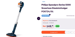 Philips Speedpro Series 5000 Snoerloze Steelstofzuiger voor €149,95 bij Ibood