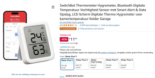 SwitchBot Thermometer en Vochtmeter voor €11,99 bij Amazon