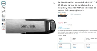 Sandisk Ultra Flair 64GB USB 3.0 por 4,99€