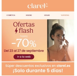 Hasta 70% descuento en Clarel