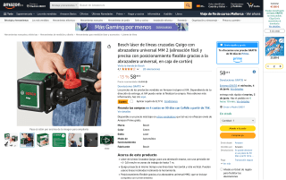 Bosch láser líneas cruzadas Quigo por 49,72€