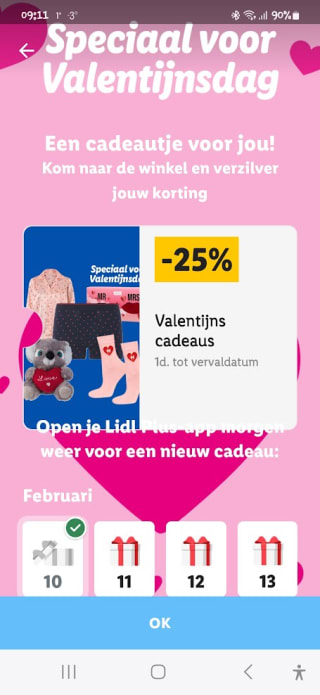 Elke dag Valentijn cadeautjes met de Lidl Plus app
