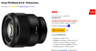 Sony SEL85F18 - telefoto objectief - 85 mm voor €465 bij Bol