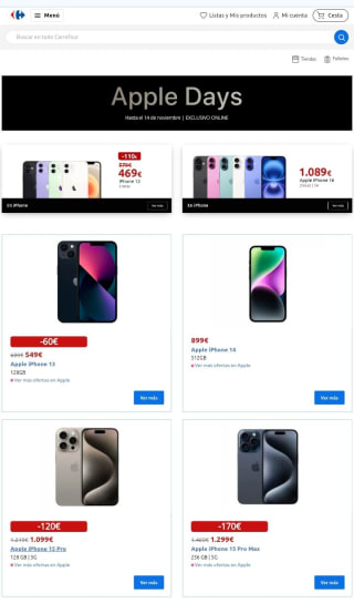 Ofertas Apple Days en Carrefour.