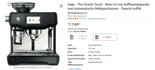 SAGE The Oracle Touch Black Truffel voor €1.749 bij Amazon