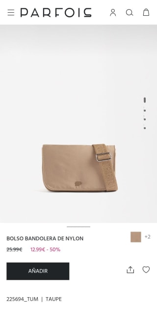 Bolso Bandolera de nylon por 12,99€.