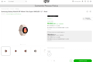Smartphone da Samsung, modelo Galaxy Watch5 - R$ 863,20