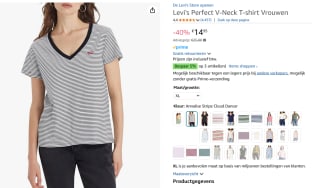 LEVI'S ® Shirt 'Perfect Vneck' voor €14,95 bij Amazon