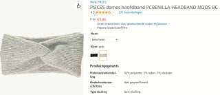 PIECES dames hoofdband voor €3,85 bij Amazon