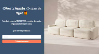 15% dto + 2 cojines gratis por suscribirte