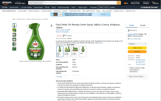 Fairy Poder Sin Remojo Limón Spray por 3,89€