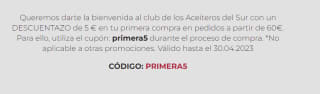 5 € de descuento en primera compra