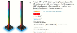 Corsair iCUE LT100 Smart Lighting Towers Starter Kit voor €89,99 bij Amazon