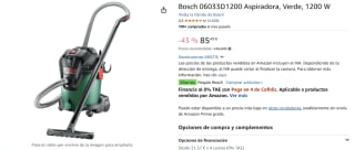 Aspiradora Bosch 06033D1200 con1200W por 85,49€