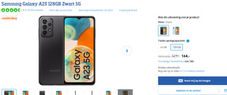 Samsung Galaxy A23 128GB Zwart 5G voor €164 bij Coolblue