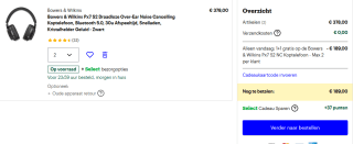 Bowers & Wilkins Px7 S2 Draadloze Over-Ear Noise Cancelling Koptelefoon, 1+1 gratis bij Bol