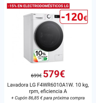-15% Acumulación Club en Cupón en Electrodomésticos LG.