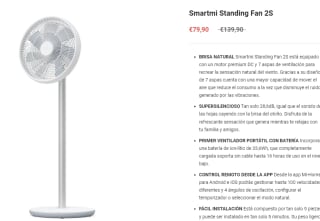 Xiaomi Ventilador Smartmi Standing Fan 2S por 79,90€