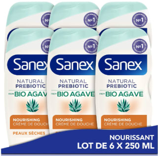 Lot de 6 Gel Douche SANEX Bio Agave - 6x250ml à 11,84€