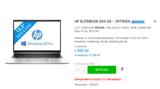 Refurbished HP EliteBook 830 13 G9 (5P795EA) voor €999 bij Computervoorschool