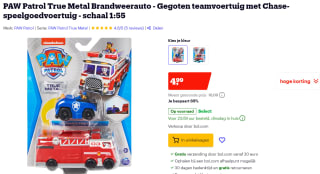 Paw Patrol True Metal Firetruck Team Vehicle voor €4,99 bij Bol.com