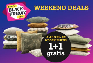1+1 gratis op alle sierkussens bij Leen Bakker