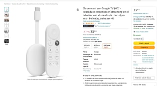 Chromecast con Google TV HD por 33,05€