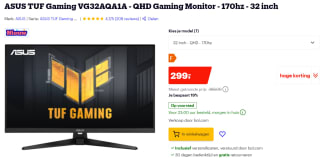 ASUS TUF Gaming VG32AQA1A monitor voor €299 bij Bol.com