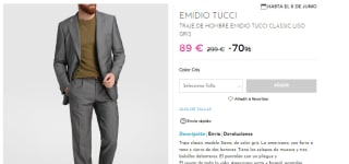Emidio tucci Traje Tucci Classic por 89€ varios colores