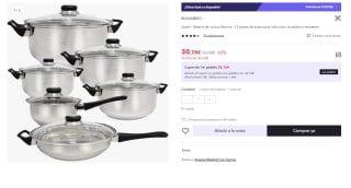 Batería de cocina Quttin Genova - 12 piezas de acero para inducción, duradera y resistente por 30.78€ (Cuenta Nueva 18.78€)