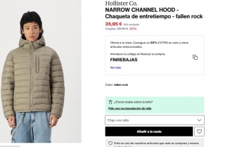 Chaqueta de Hombre Hollister Co. NARROW CHANNEL HOOD por 28,76€