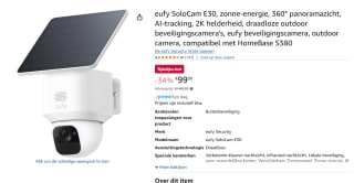 EUFY SoloCam E30 Slimme buitencamera Wit voor €99 bij Amazon