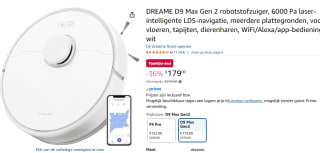 Dreame D9 Max 2nd Gen - Robotstofzuiger met Dweilfunctie voor €179 bij Amazon