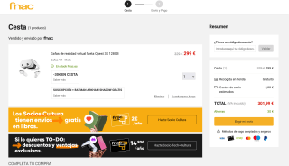 Gafas de realidad virtual Meta Quest 3S 128GB a solo 299€