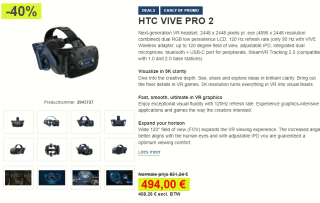 HTC Vive Pro 2 voor €494 bij Proshop