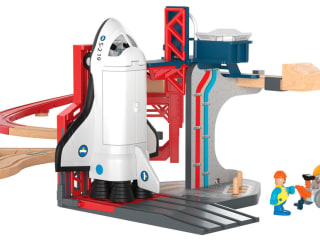 Playtive Houten spoorweg ruimtestation set 67-delig voor €24,99 in de Lidl webshop