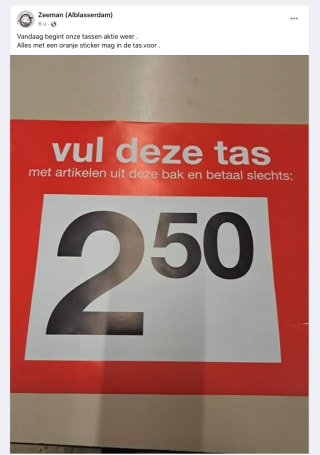 Zeeman tassenactie is er weer: Alles in de tas voor €2,50 bij Zeeman