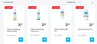 2+1 gratis op Odorex deodorant bij Hoogvliet